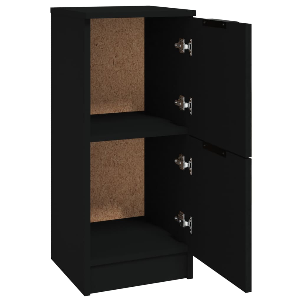 Buffets 2 pcs noir 30x30x70 cm bois d'ingénierie - XIOS