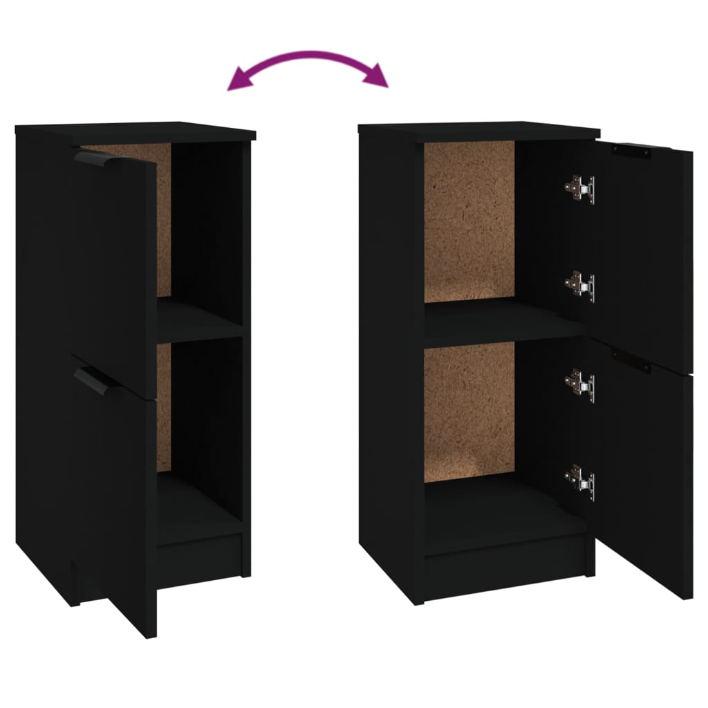 Buffets 2 pcs noir 30x30x70 cm bois d'ingénierie - XIOS