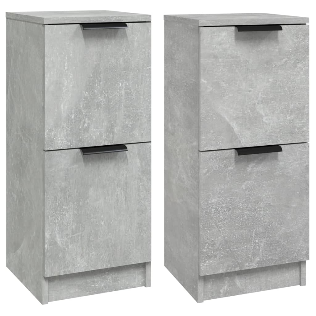 Buffets 2 pcs Gris béton 30x30x70 cm Bois d'ingénierie - XIOS