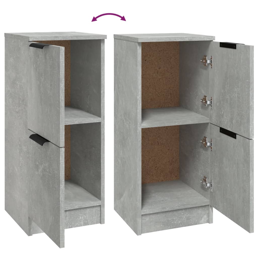 Buffets 2 pcs Gris béton 30x30x70 cm Bois d'ingénierie - XIOS