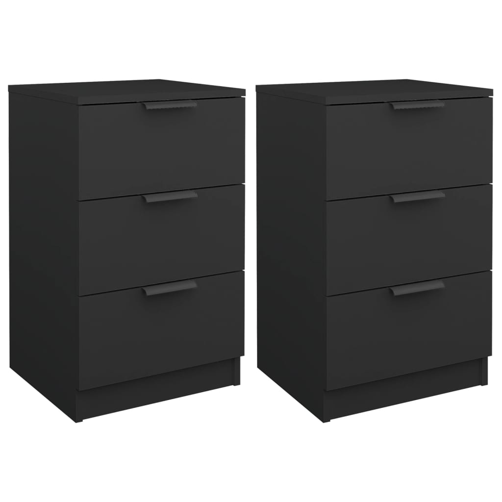 Tables de chevet 2 pcs noir 40x36x65 cm - XIOS