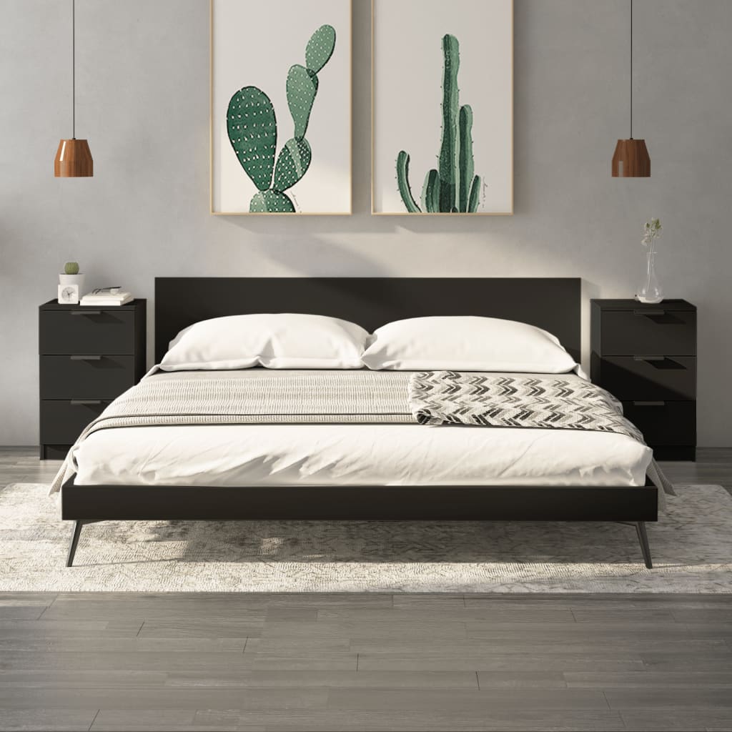 Tables de chevet 2 pcs noir 40x36x65 cm - XIOS