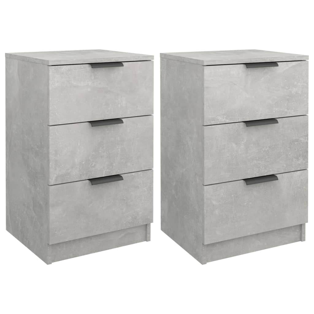 Tables de chevet 2 pcs Gris béton 40x36x65 cm - XIOS
