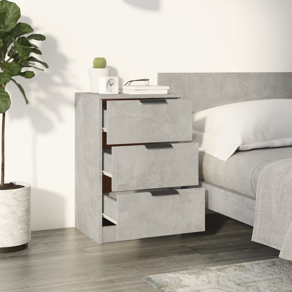 Tables de chevet 2 pcs Gris béton 40x36x65 cm - XIOS