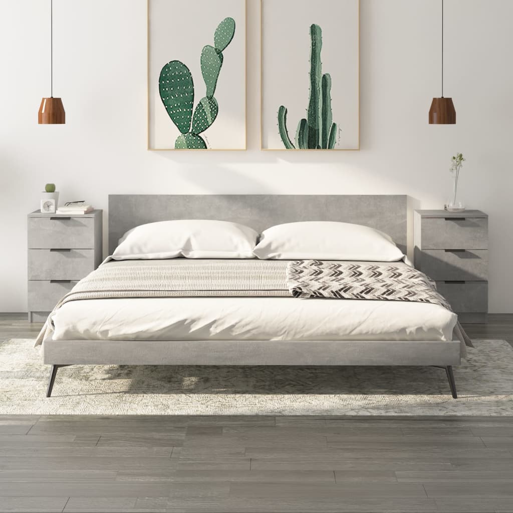 Tables de chevet 2 pcs Gris béton 40x36x65 cm - XIOS