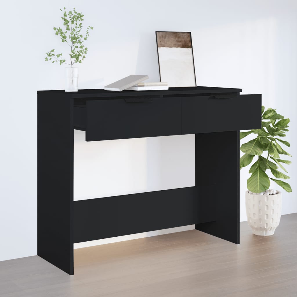 Table console noir 90x36x75 cm bois d'ingénierie - XIOS