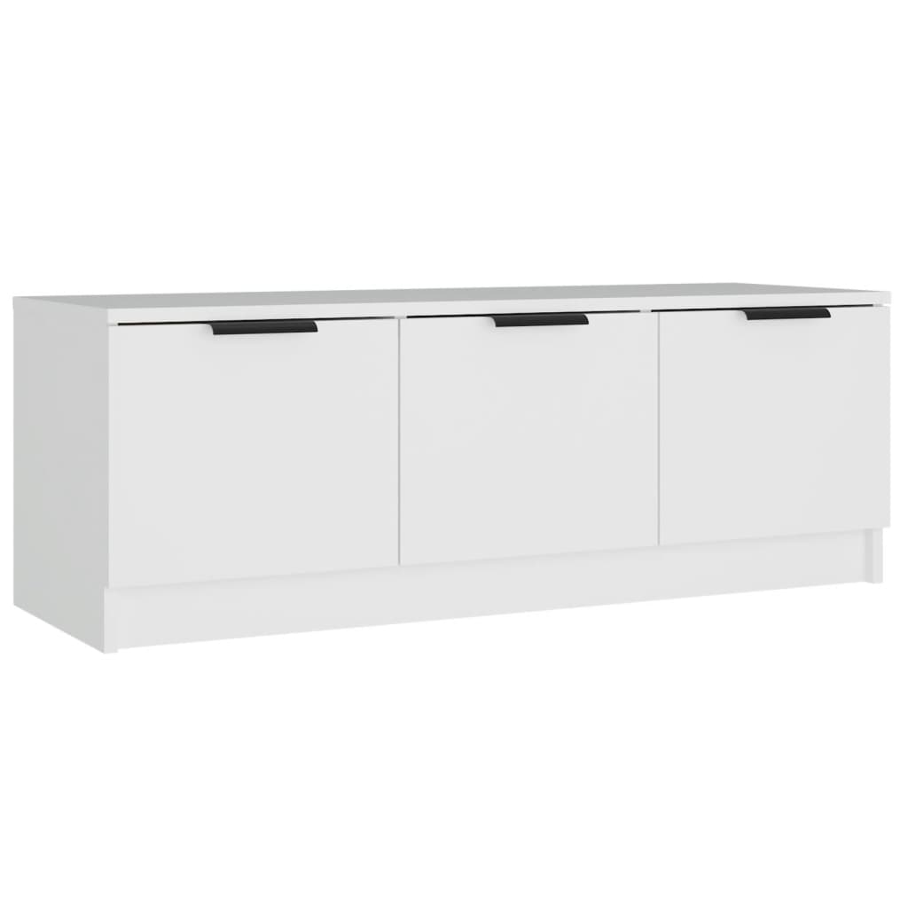 Meuble TV Blanc 102x35x36,5 cm Bois d'ingénierie - XIOS