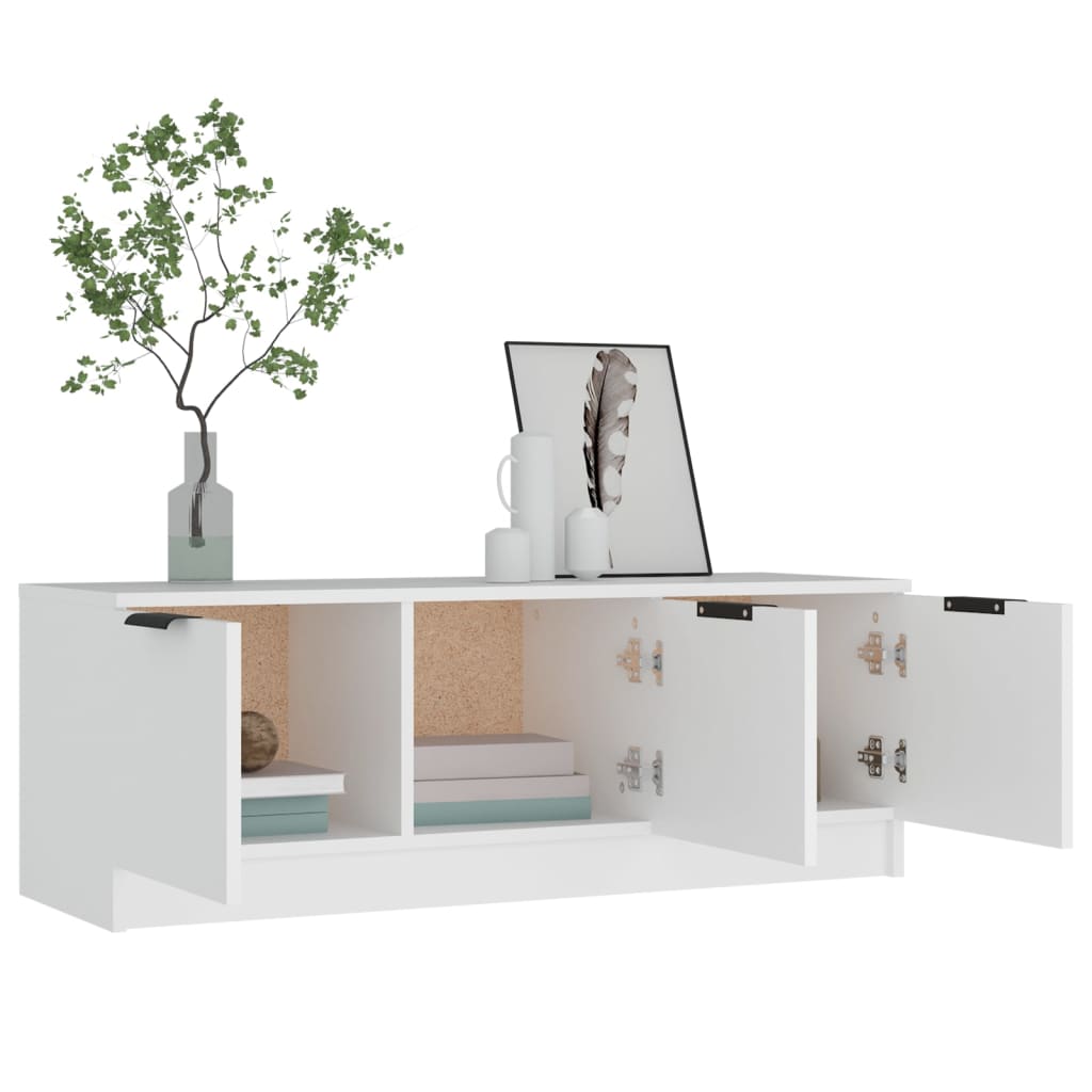 Meuble TV Blanc 102x35x36,5 cm Bois d'ingénierie - XIOS
