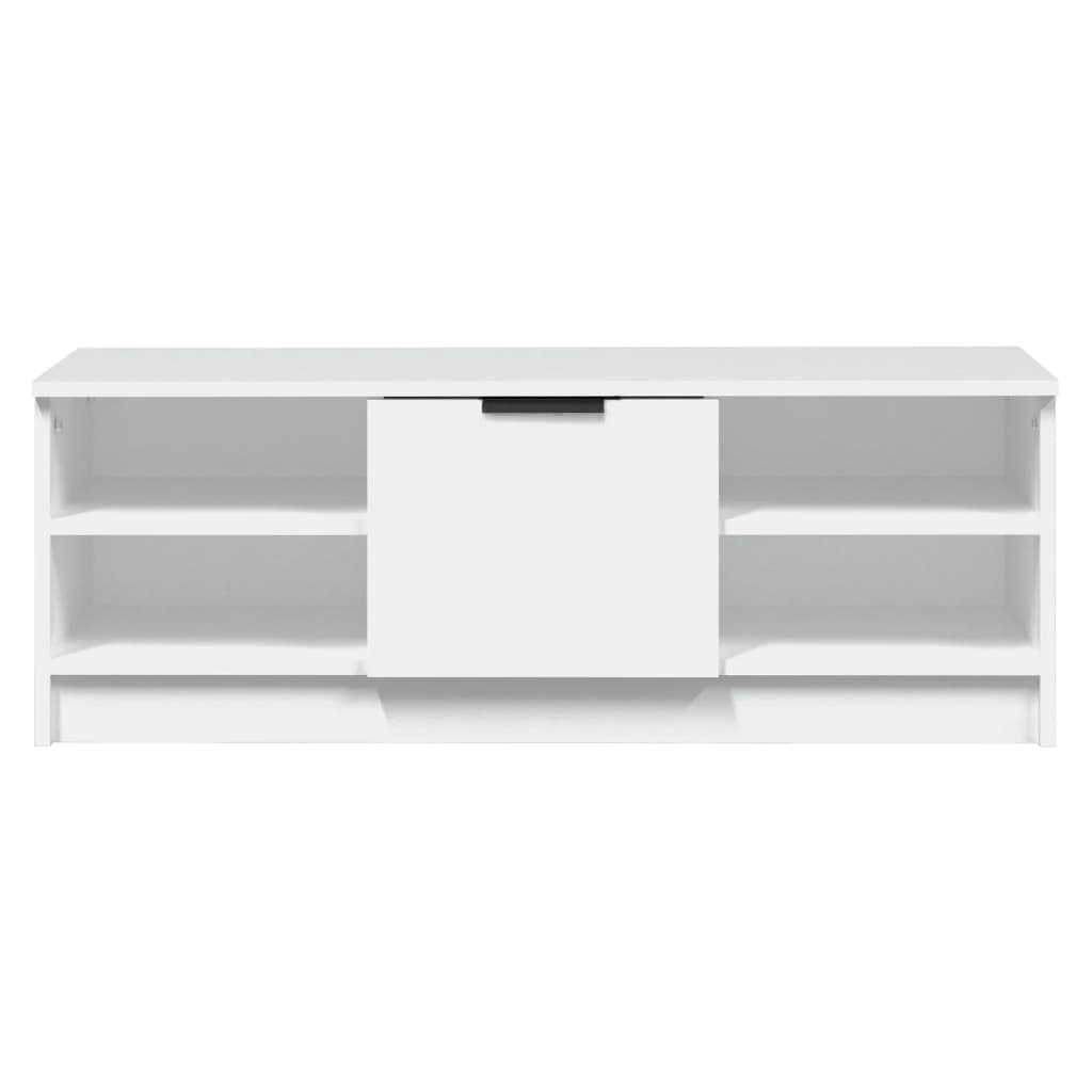 Meuble TV Blanc 102x35,5x36,5 cm Bois d'ingénierie - XIOS