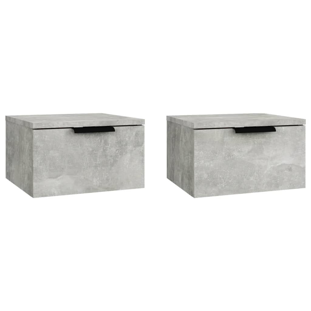 Tables de chevet murales 2 pcs Gris béton 34x30x20 cm - XIOS