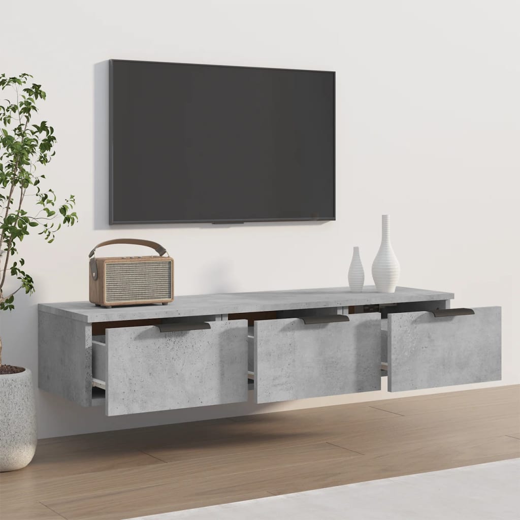 Armoire murale Gris béton 102x30x20 cm Bois d'ingénierie - XIOS