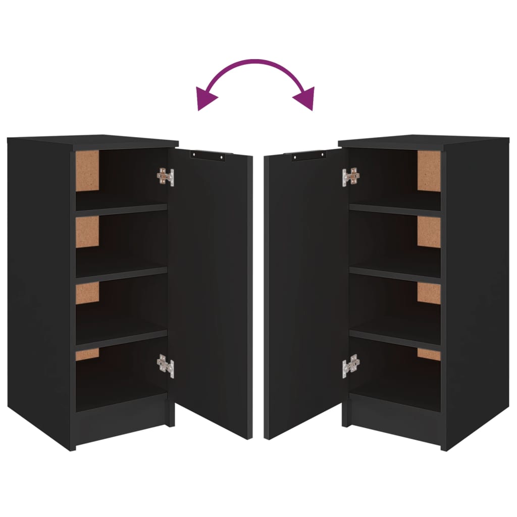 Armoire à chaussures noir 30x35x70 cm bois d'ingénierie - XIOS