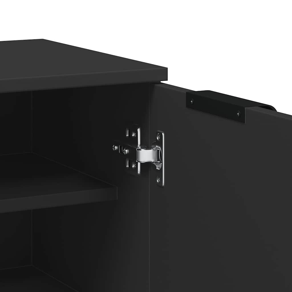 Armoire à chaussures noir 59x35x100 cm bois d'ingénierie