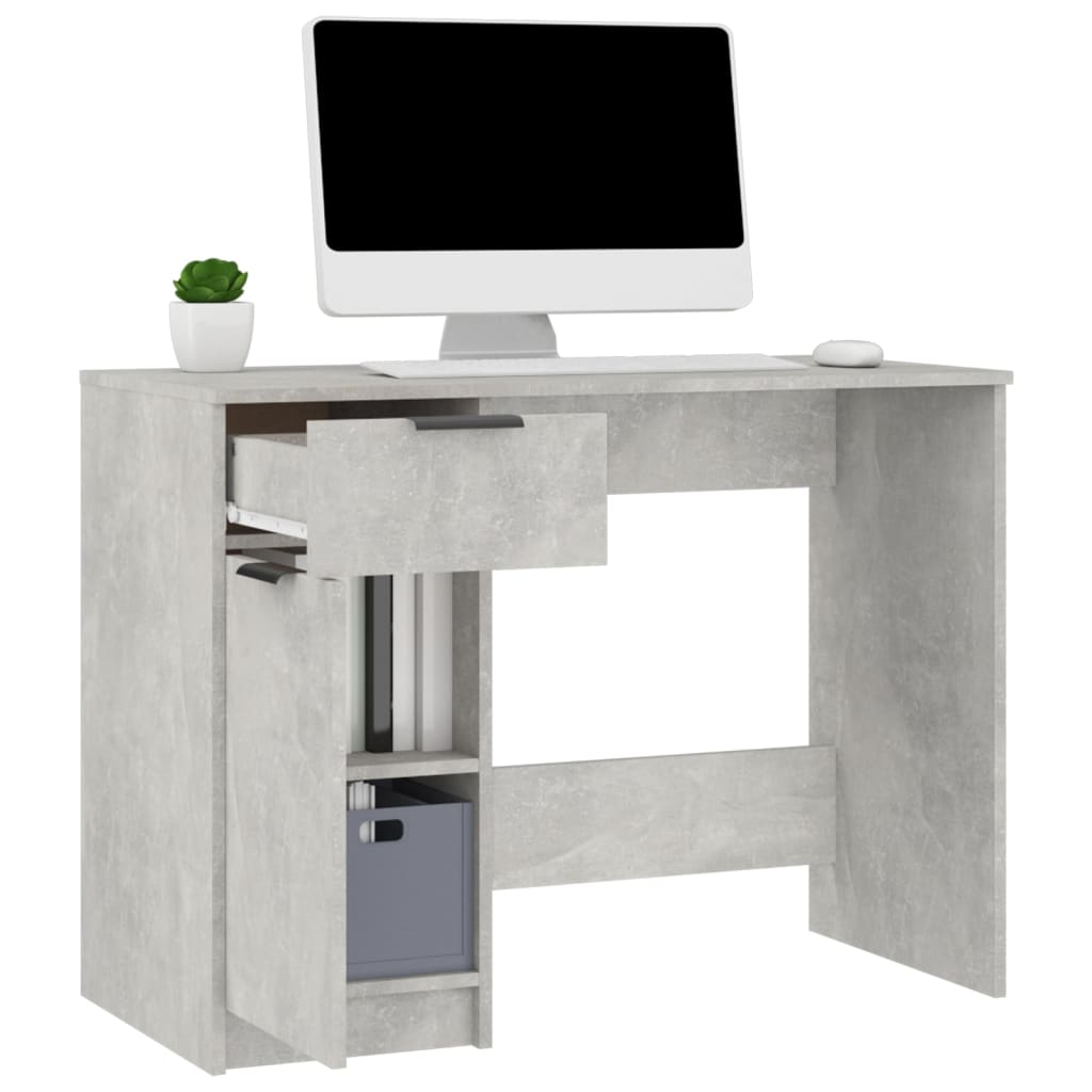 Bureau Gris béton 100x50x75 cm Bois d'ingénierie - XIOS