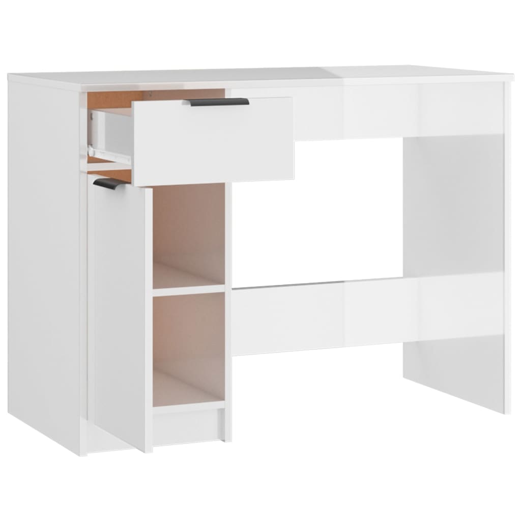 Bureau Blanc brillant 100x50x75 cm Bois d'ingénierie - XIOS