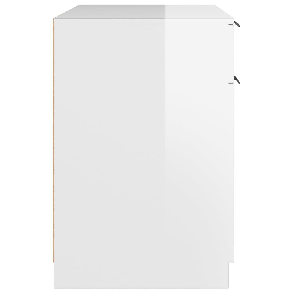Bureau Blanc brillant 100x50x75 cm Bois d'ingénierie - XIOS