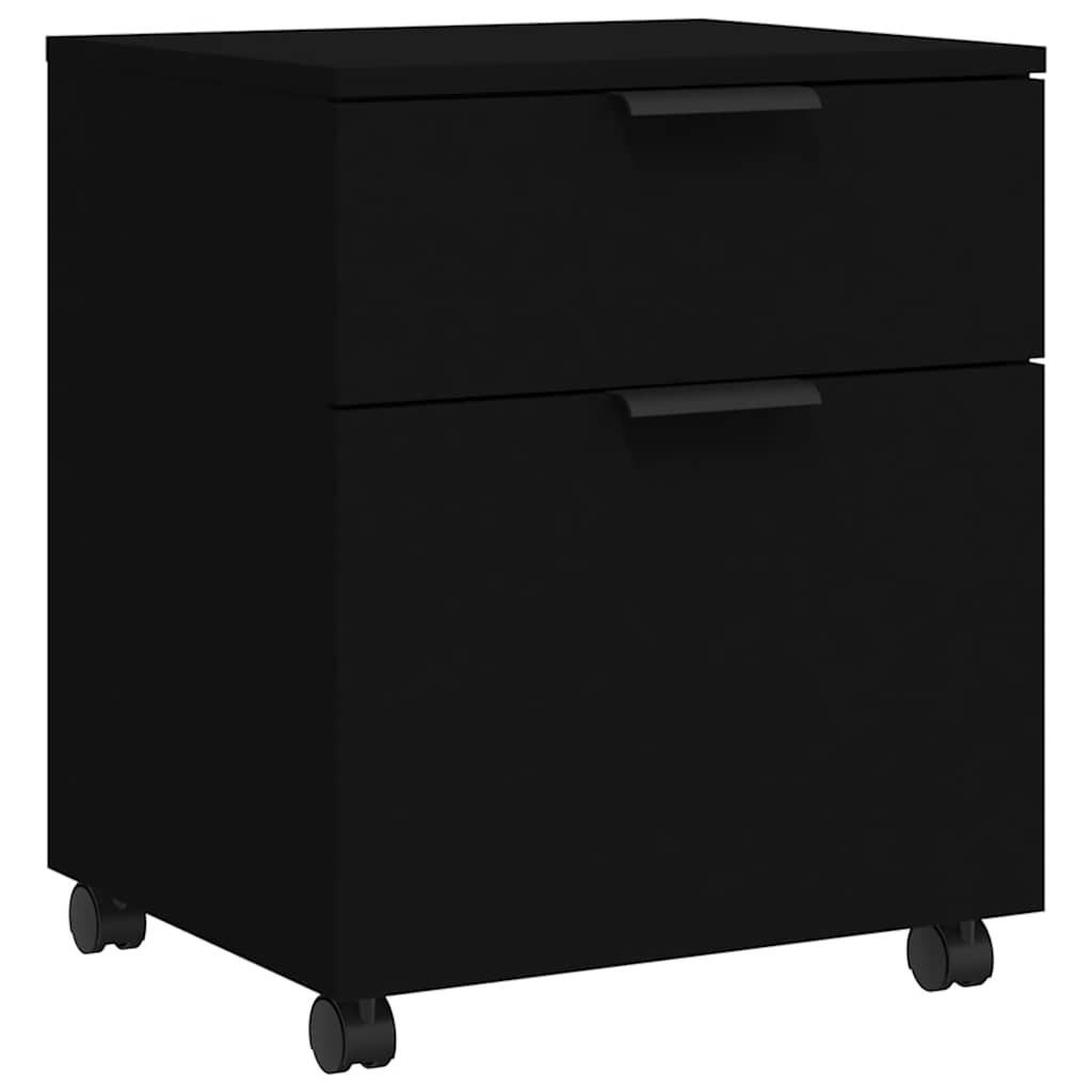 Classeur mobile avec roues noir 45x38x54 cm bois d'ingénierie - XIOS