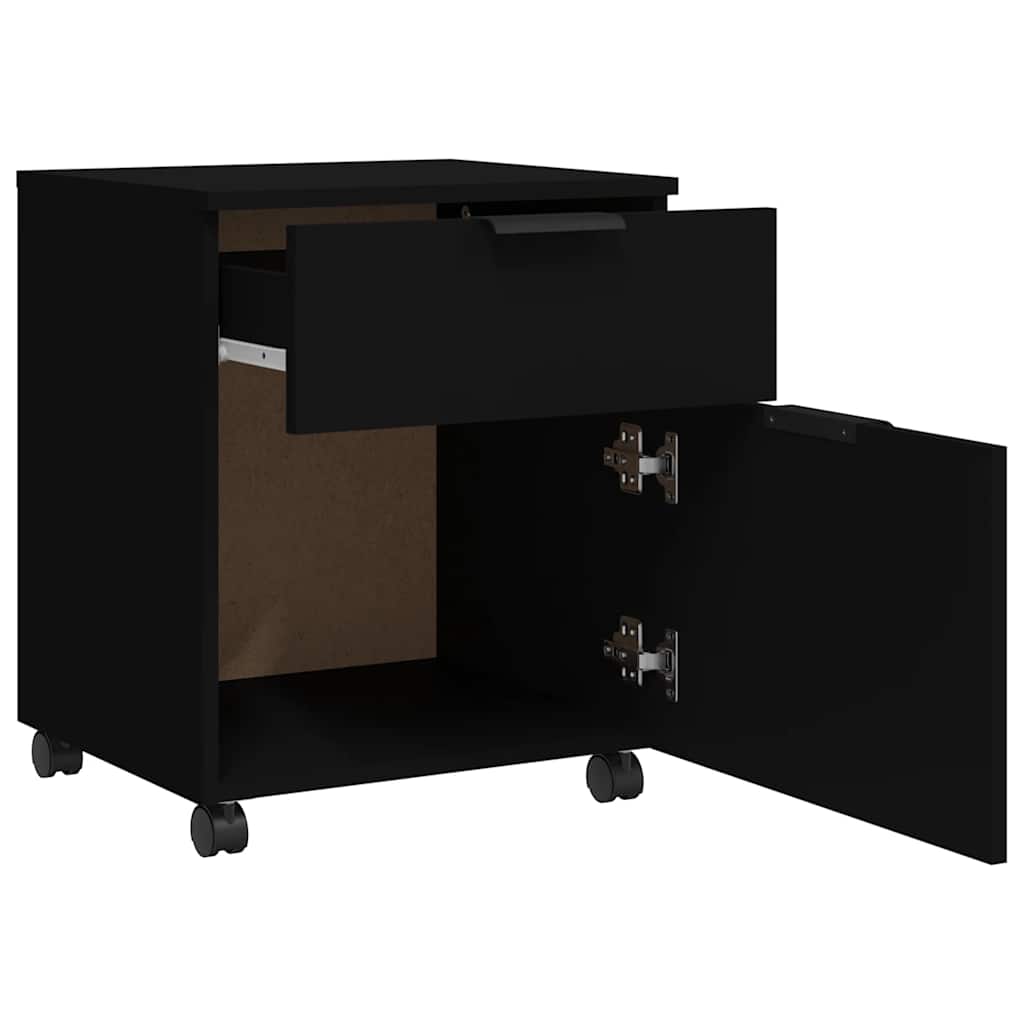 Classeur mobile avec roues noir 45x38x54 cm bois d'ingénierie - XIOS