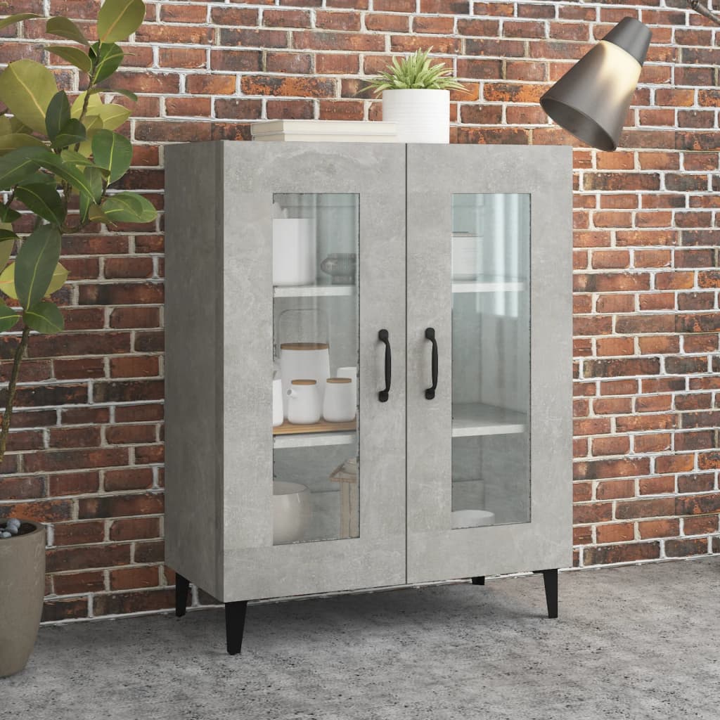 Buffet gris béton 69,5x34x90 cm bois d'ingénierie - XIOS