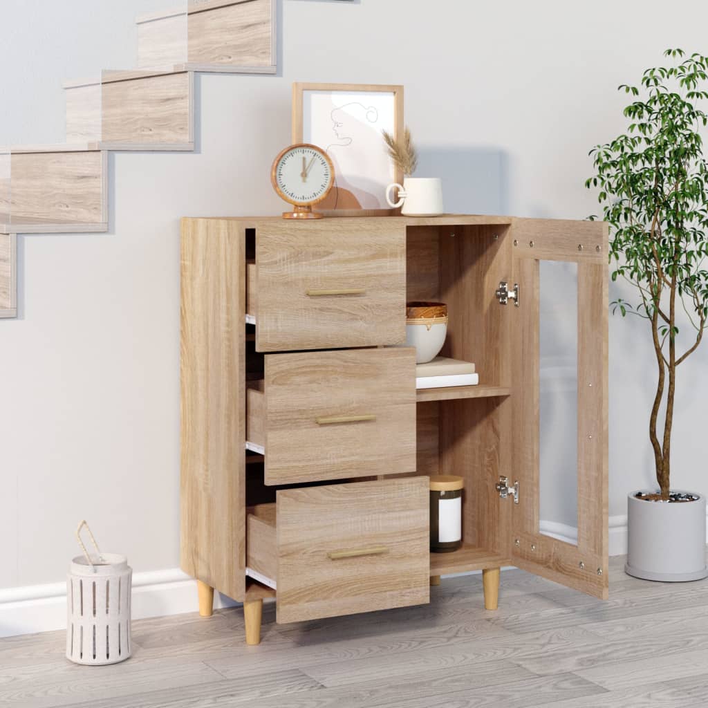 Buffet chêne sonoma 69,5x34x90 cm bois d'ingénierie - XIOS