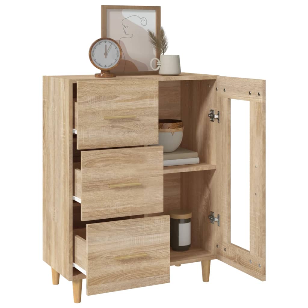 Buffet chêne sonoma 69,5x34x90 cm bois d'ingénierie - XIOS