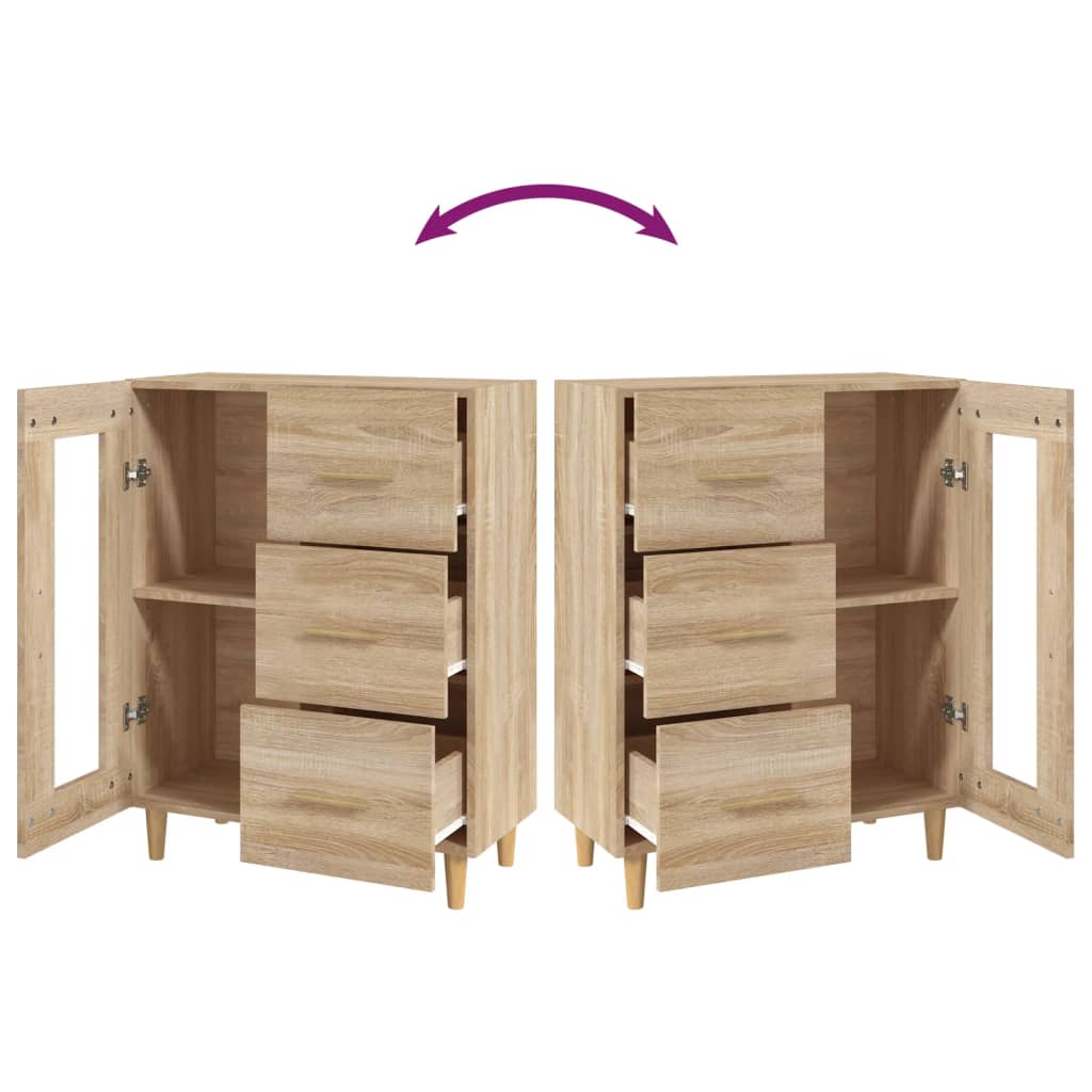 Buffet chêne sonoma 69,5x34x90 cm bois d'ingénierie - XIOS