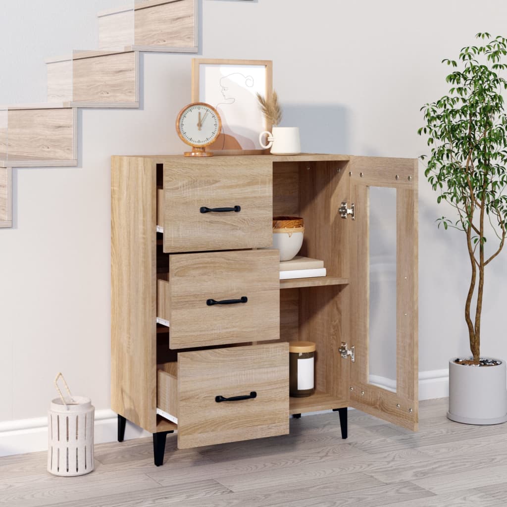 Buffet chêne sonoma 69,5x34x90 cm bois d'ingénierie - XIOS