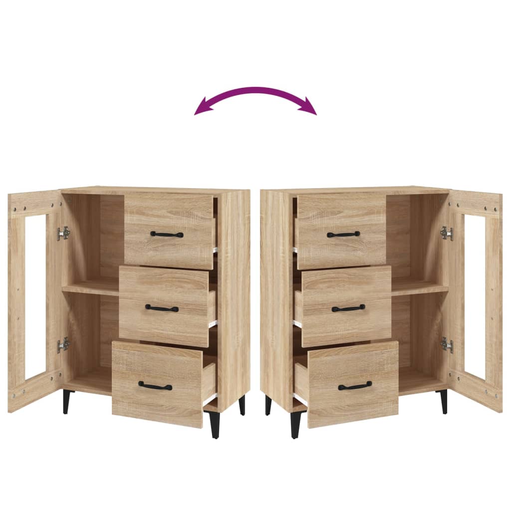 Buffet chêne sonoma 69,5x34x90 cm bois d'ingénierie - XIOS
