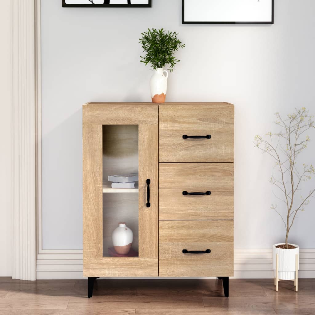 Buffet chêne sonoma 69,5x34x90 cm bois d'ingénierie - XIOS