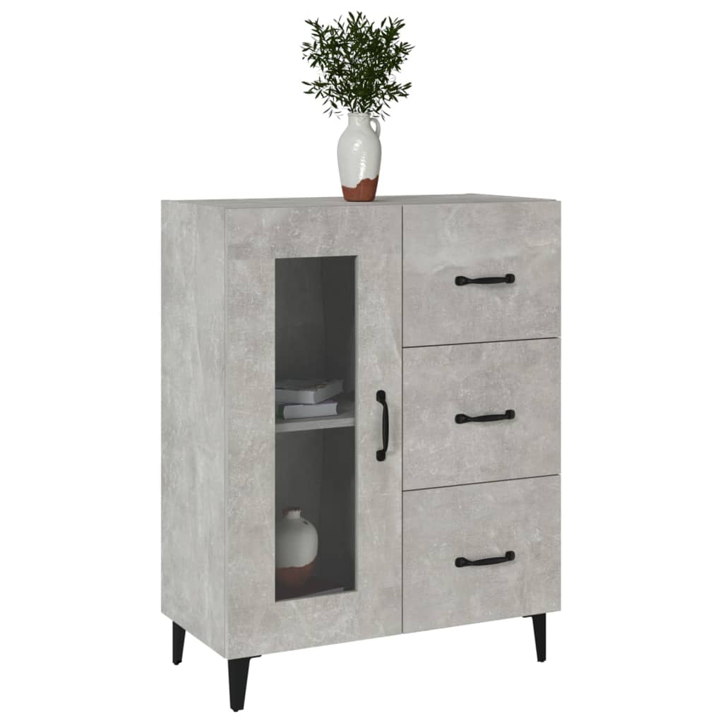 Buffet gris béton 69,5x34x90 cm bois d'ingénierie - XIOS