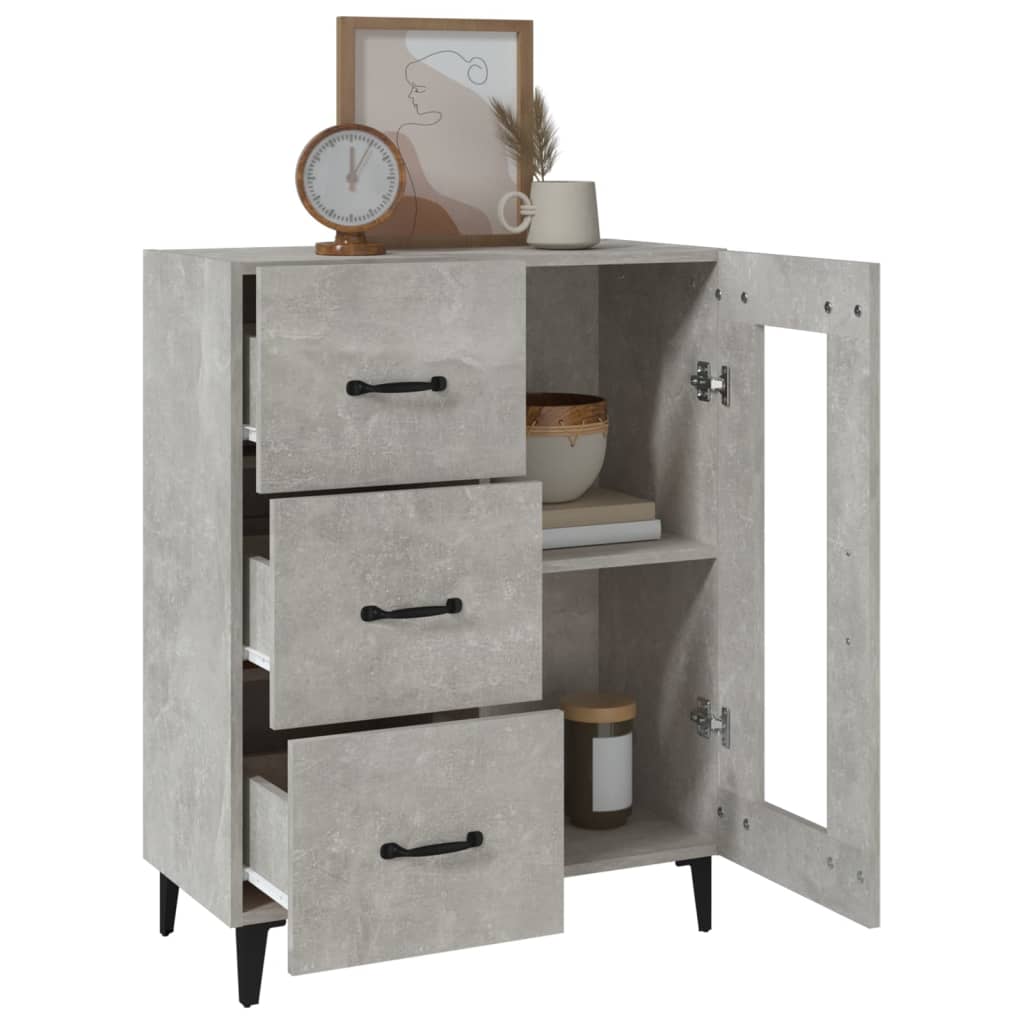 Buffet gris béton 69,5x34x90 cm bois d'ingénierie - XIOS
