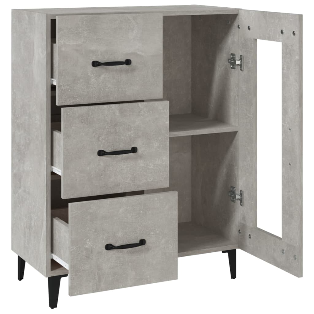 Buffet gris béton 69,5x34x90 cm bois d'ingénierie - XIOS