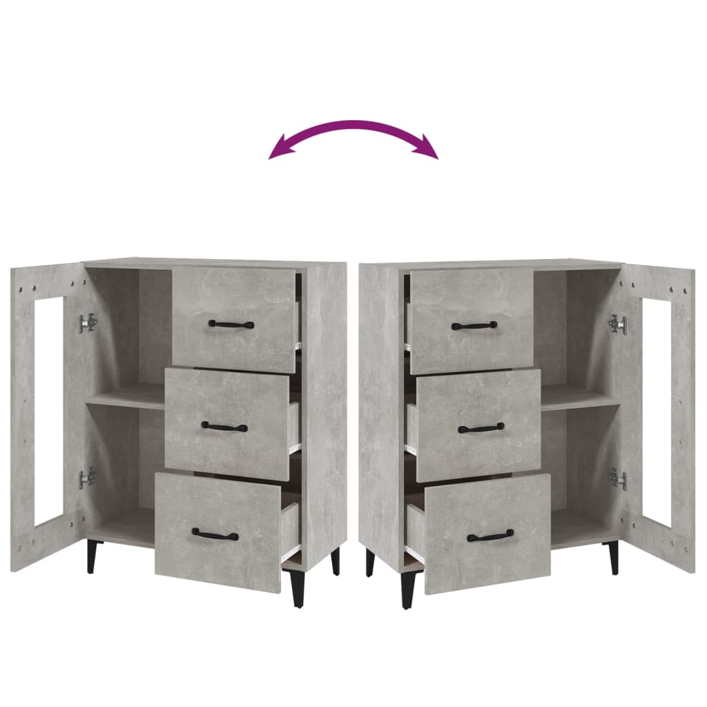 Buffet gris béton 69,5x34x90 cm bois d'ingénierie - XIOS