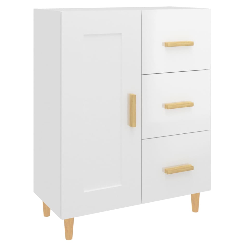 Buffet Blanc brillant 69,5x34x90 cm Bois d'ingénierie - XIOS