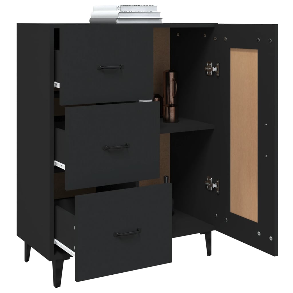 Buffet Noir 69,5x34x90 cm Bois d'ingénierie - XIOS