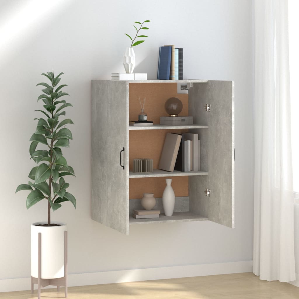 Armoire suspendue Gris béton 69,5x34x90 cm Bois d'ingénierie - XIOS