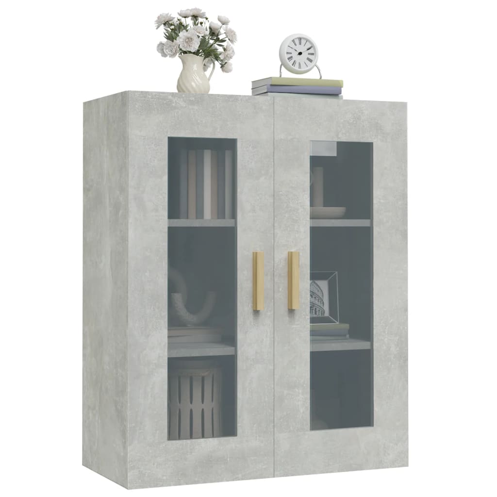Armoire murale suspendue Gris béton 69,5x34x90 cm - XIOS