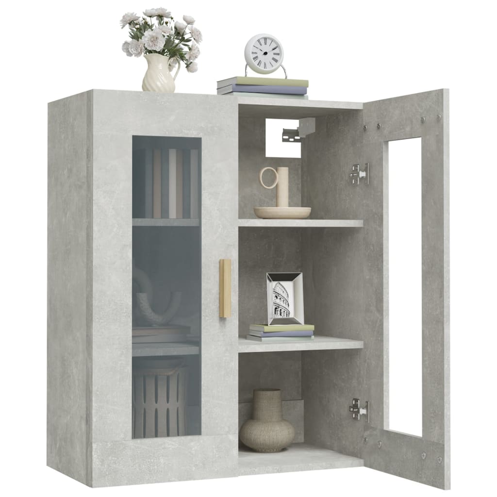 Armoire murale suspendue Gris béton 69,5x34x90 cm - XIOS