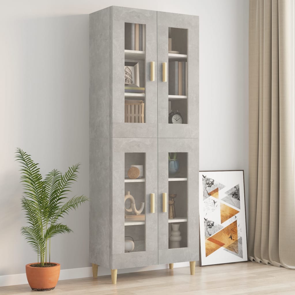 Armoire murale suspendue Gris béton 69,5x34x90 cm - XIOS