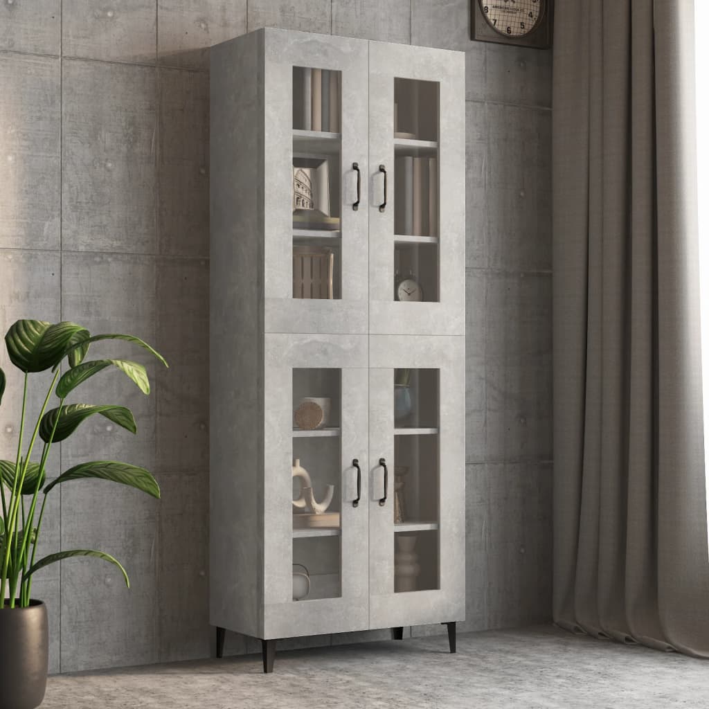Armoire murale suspendue Gris béton 69,5x34x90 cm - XIOS