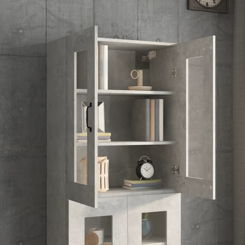 Armoire murale suspendue Gris béton 69,5x34x90 cm - XIOS