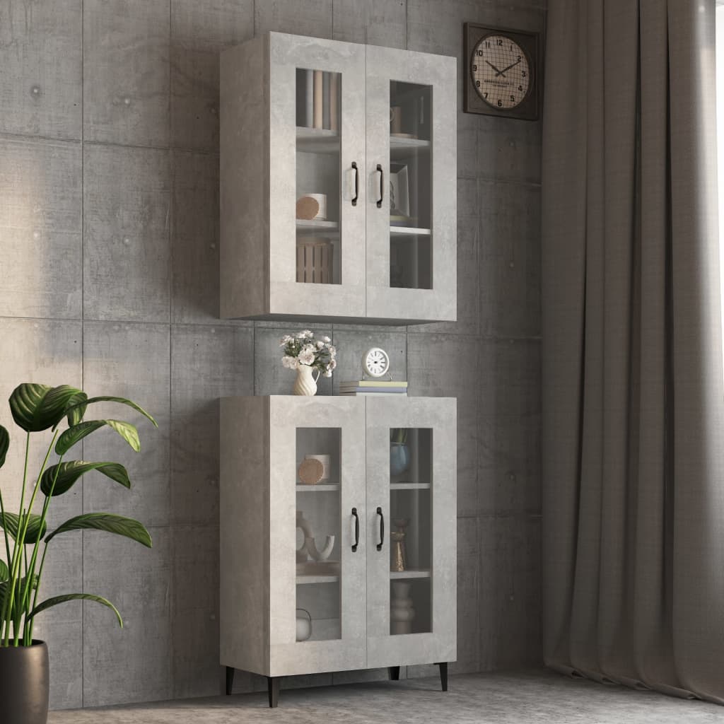Armoire murale suspendue Gris béton 69,5x34x90 cm - XIOS