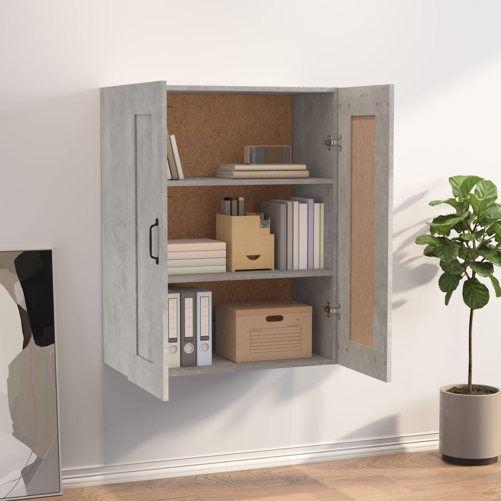 Armoire murale suspendue Gris béton 69,5x32,5x90 cm - XIOS