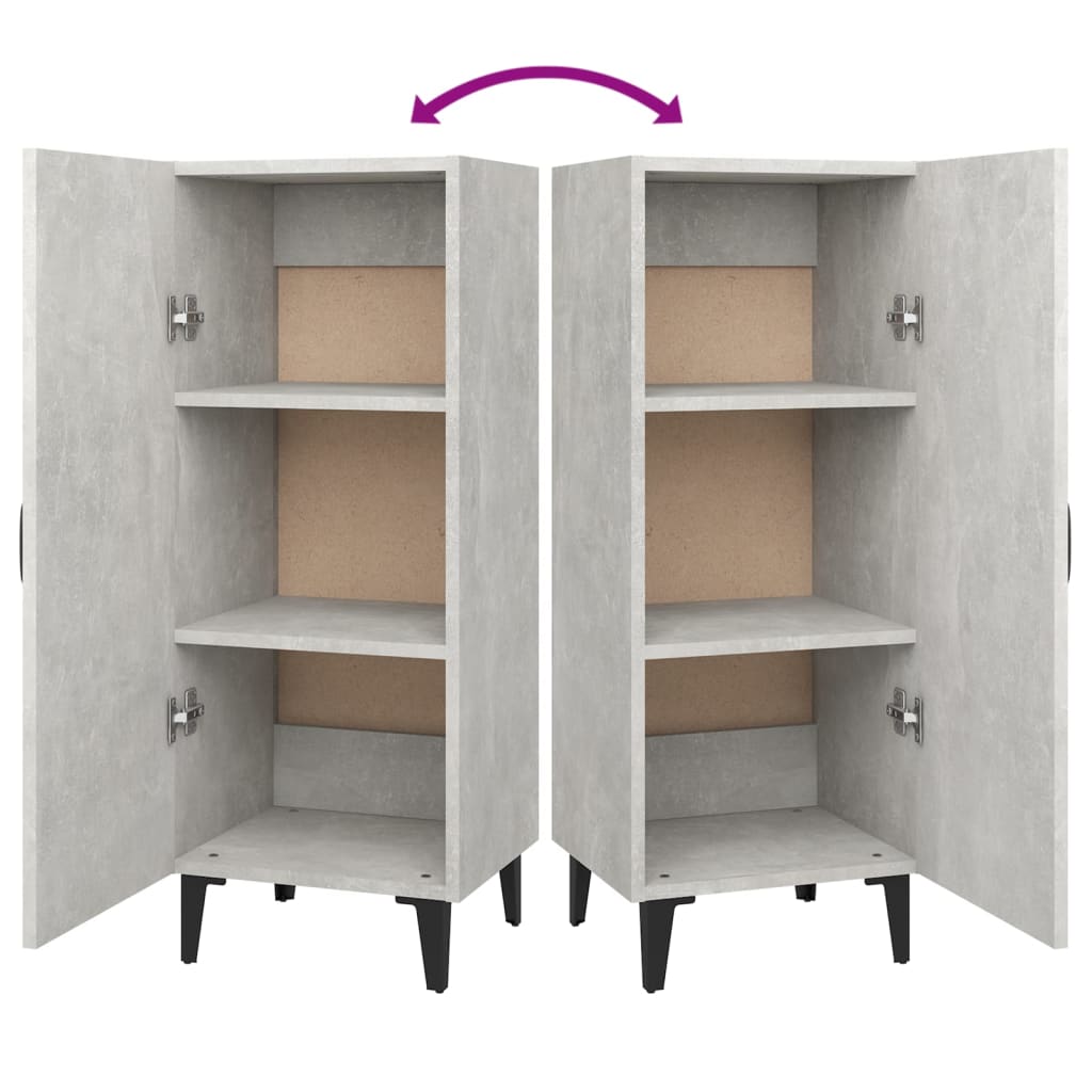 Buffet Gris béton 34,5x34x90 cm Bois d'ingénierie - XIOS