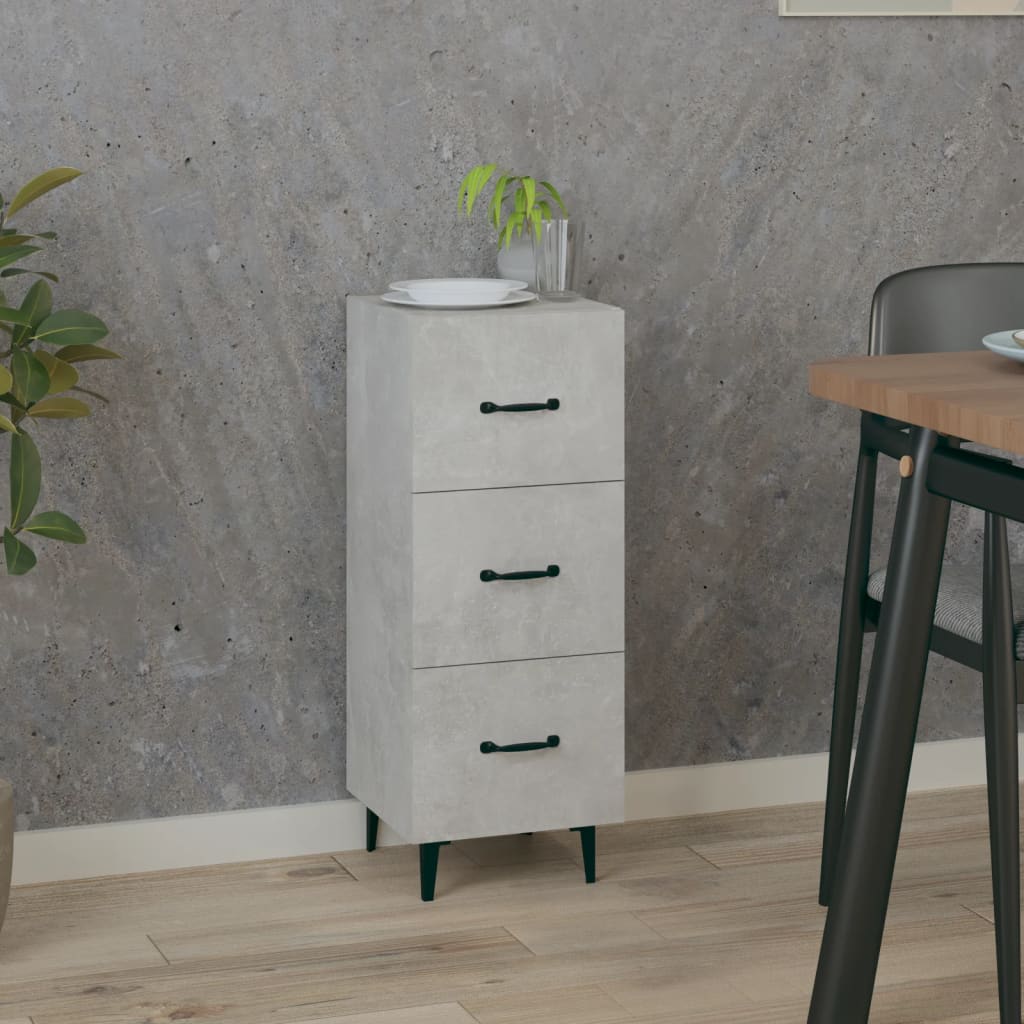 Buffet Gris béton 34,5x34x90 cm Bois d'ingénierie - XIOS