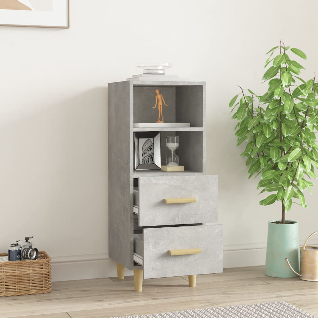 Buffet Gris béton 34,5x34x90 cm Bois d'ingénierie - XIOS