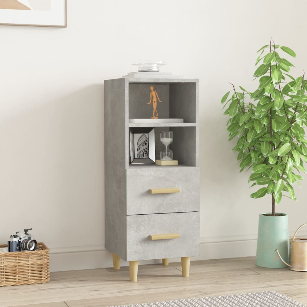 Buffet Gris béton 34,5x34x90 cm Bois d'ingénierie - XIOS