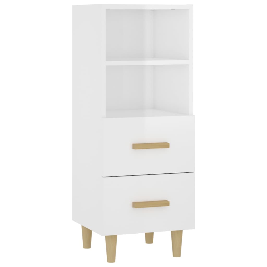 Buffet Blanc brillant 34,5x34x90 cm Bois d'ingénierie - XIOS