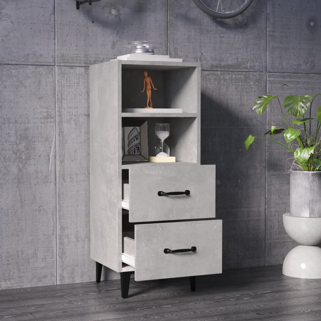 Buffet Gris béton 34,5x34x90 cm Bois d'ingénierie - XIOS