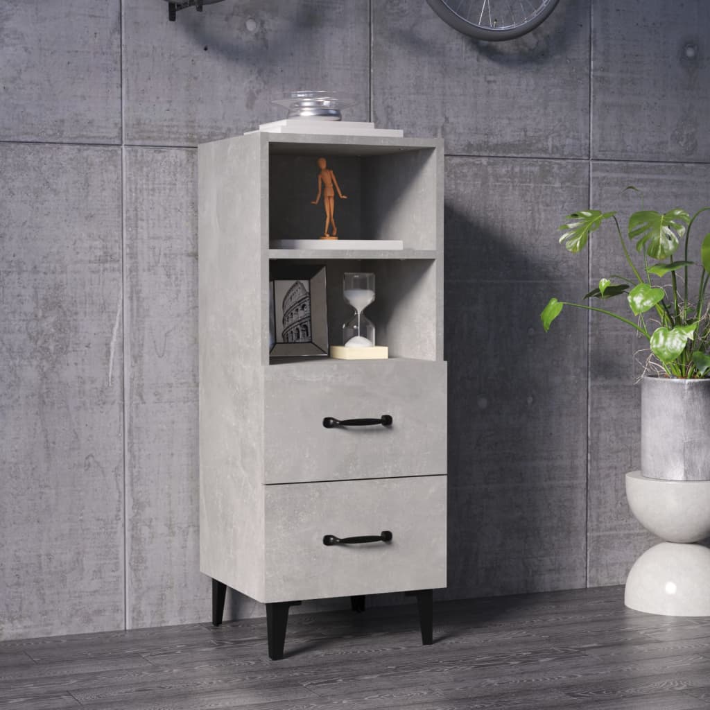 Buffet Gris béton 34,5x34x90 cm Bois d'ingénierie - XIOS